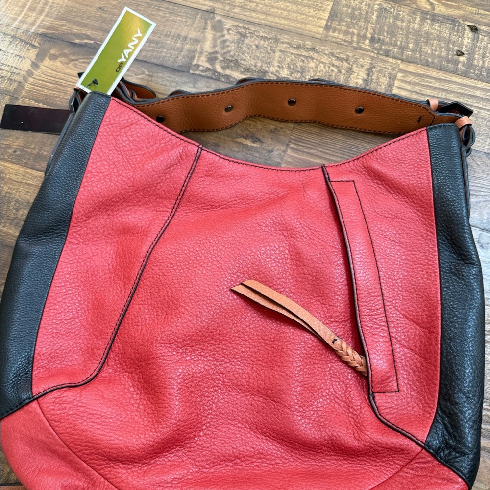 orYANY Yany Red Leather Boho Shoulder Bag